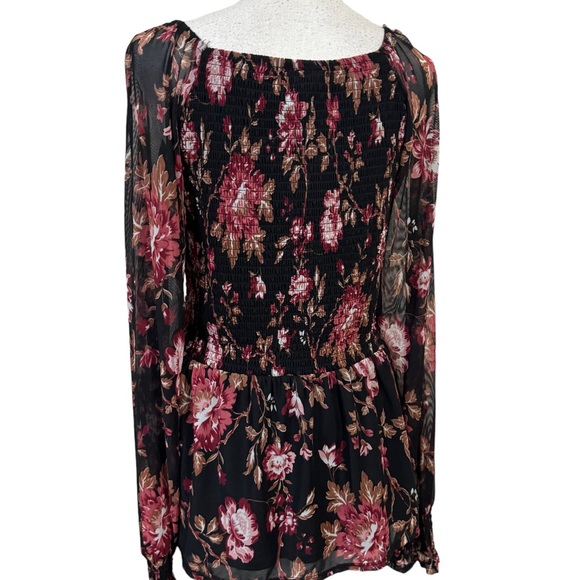 ❤️PERFECT for FALL!! BEAUTIFUL   FLORAL PRINT   BOHO STYLE TOP     LARGE - Picture 5 of 9